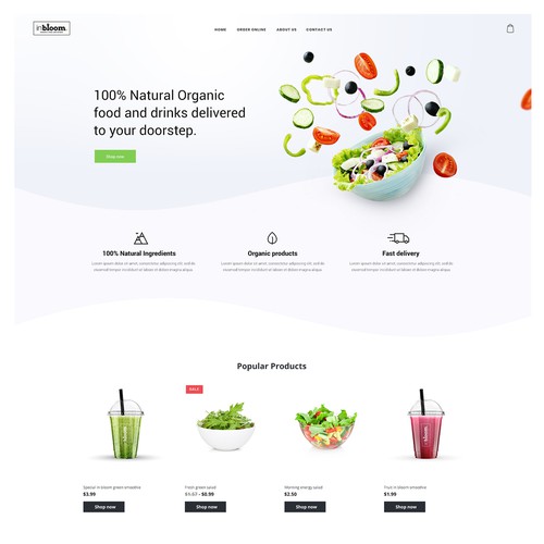   Ecommerce template for organic food ordering