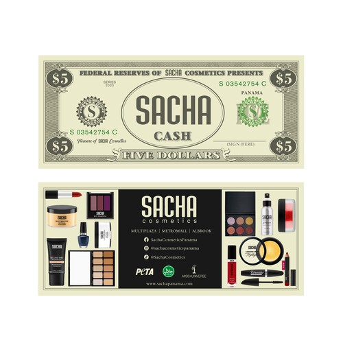 Sacha Cash Coupon Design