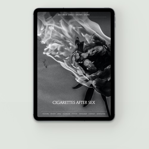 A website for Cigarettes After Sex. Los Angeles, California