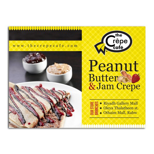 Design for promotional crepe "Peanut butter & Jam Crepe"