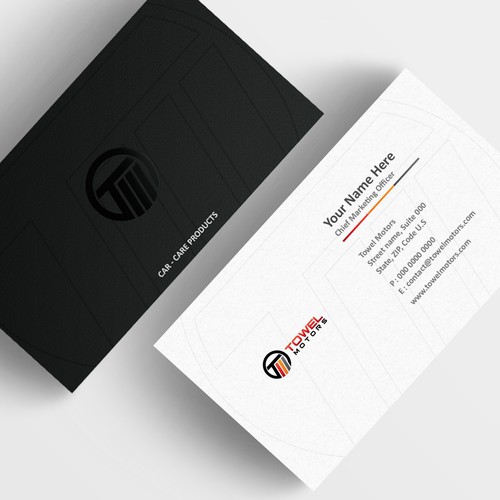 Create a luxurious business card for a car-care product company.