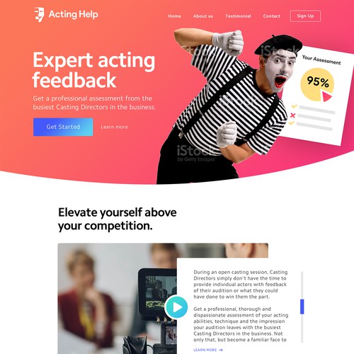 Web Design for Acting Feedback Company