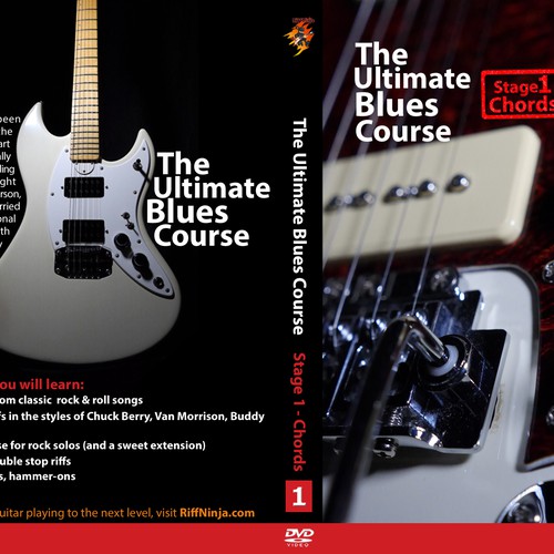 Create a winning DVD Case for Riff Ninja's Blues Guitar course!