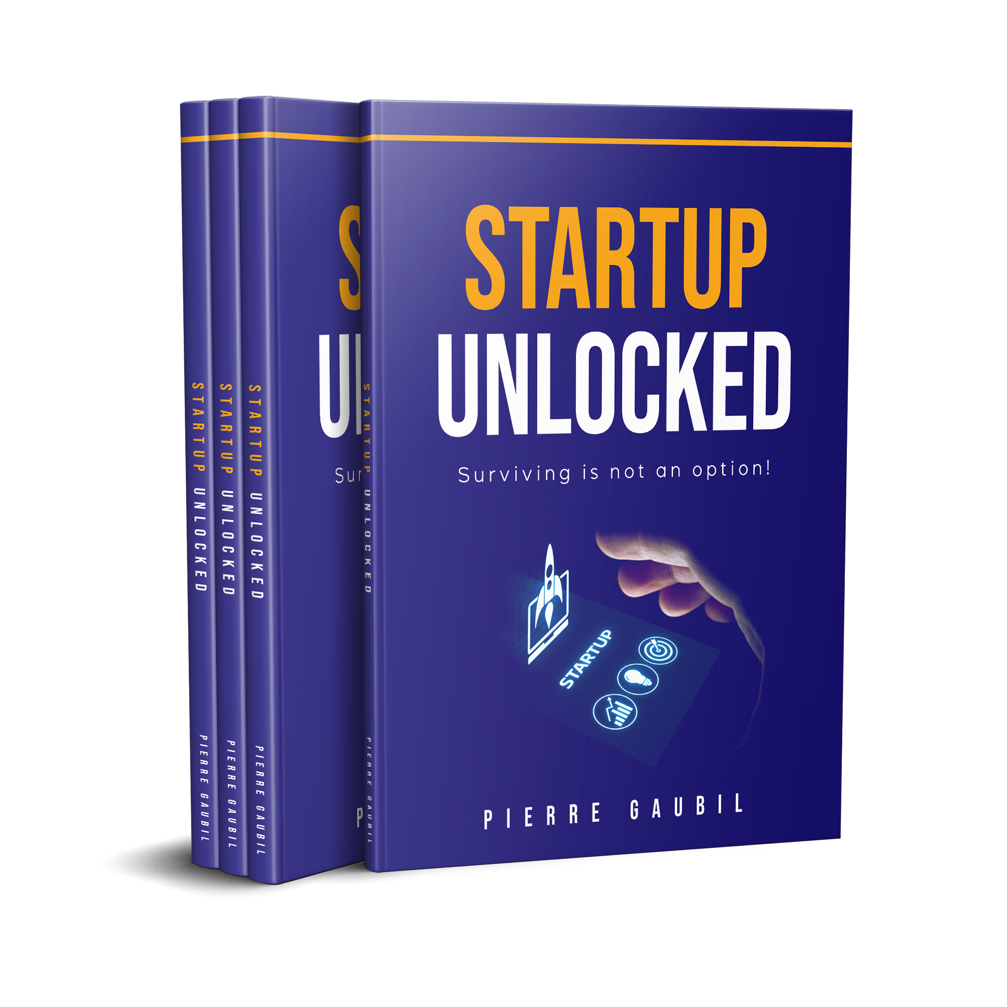 Book cover and back cover for Startup Unlocked