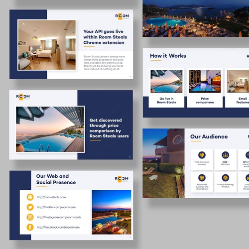 Design an exciting sales deck for our hotel Chrome extension
