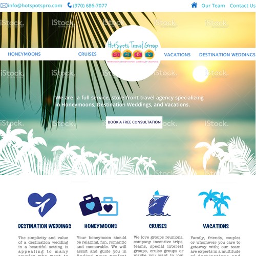 Website design for Hot Spots Travel Agency