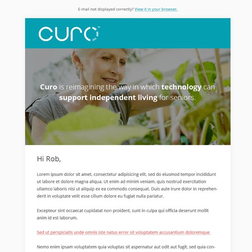 Curo & Billy email design