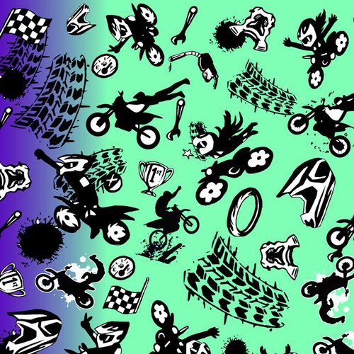 Motorbike print design to suit kids