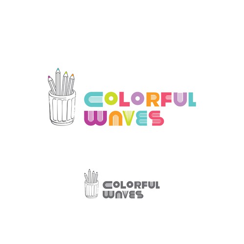 Colorful waves logo design