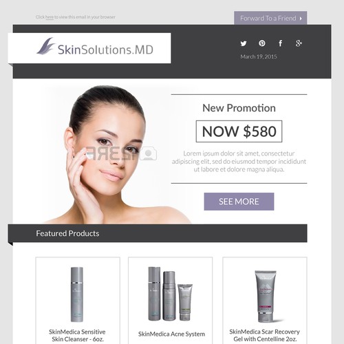 Email Template for a skincare eCommerce site.