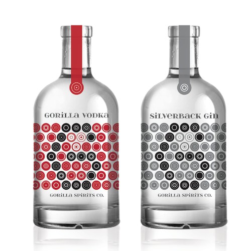 Create modern, funky labels for an artisan, premium gin and vodka bottle