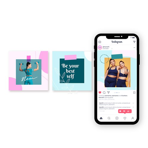 Social media templates for a Fitness brand