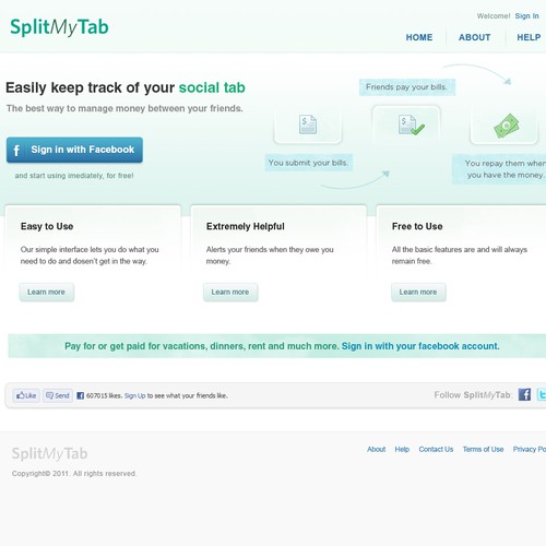 Website Concept For SplitMyTab