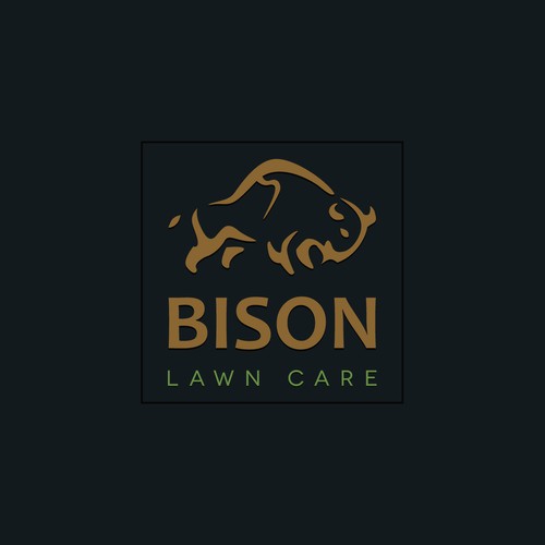 Create a new lawn care company logo using the American Bison in the logo