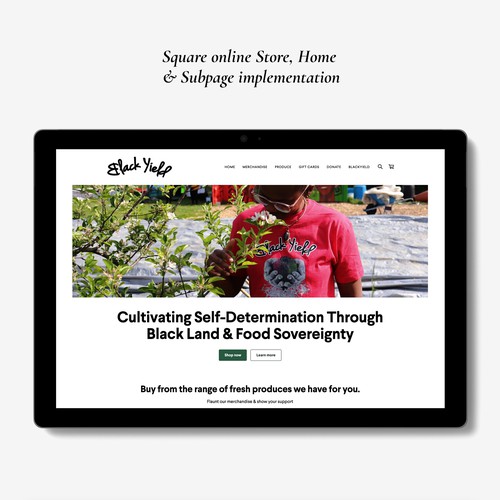 Square online store for Pan-African Non Profit.