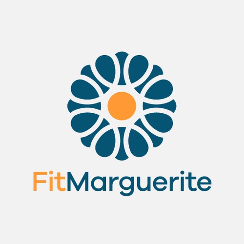 Daisy flower Logo for the fitness clotting. 