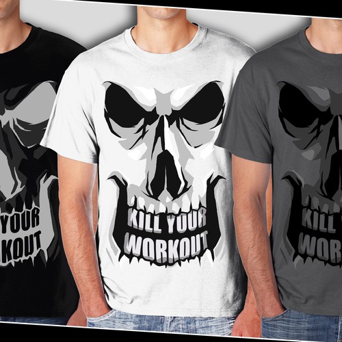 skull face on T-shirt