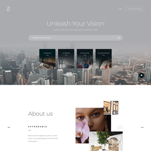 Main Page Concept for Popshop website.