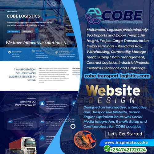 Website for COBE Logistics. A Multimodal Logistics