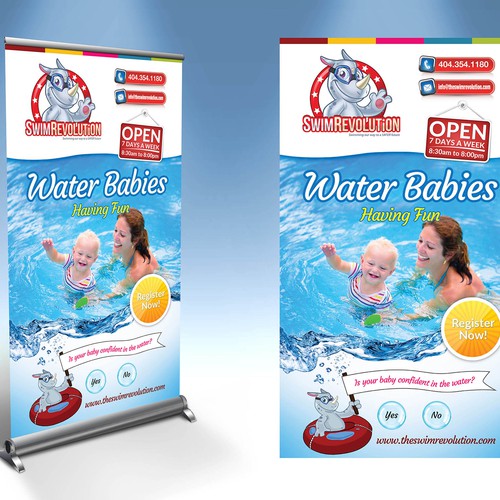 Create 3 simple and fun banner designs for The Swim Revolution