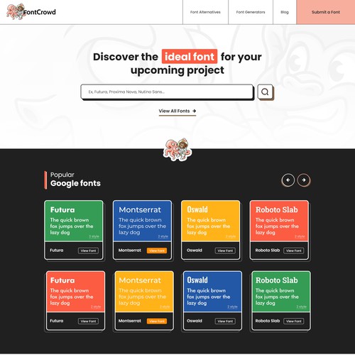 FontCrowd_homepage design