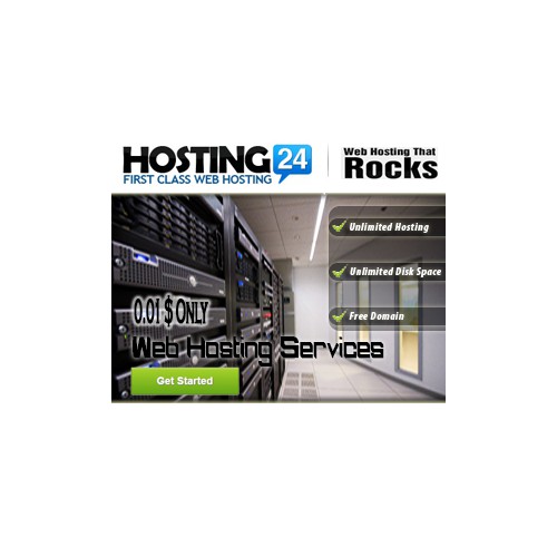 Web hosting banner for re-marketing (winner gets permanent private job offers)