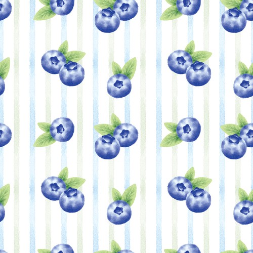 Blueberry seamless pattern