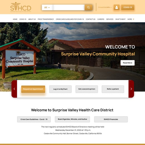 Homepage design of Health Care Website