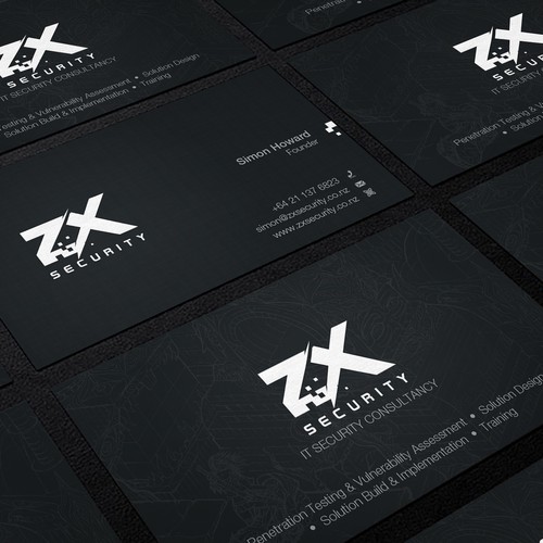 Create a tech-inspired business card for an IT Security Company