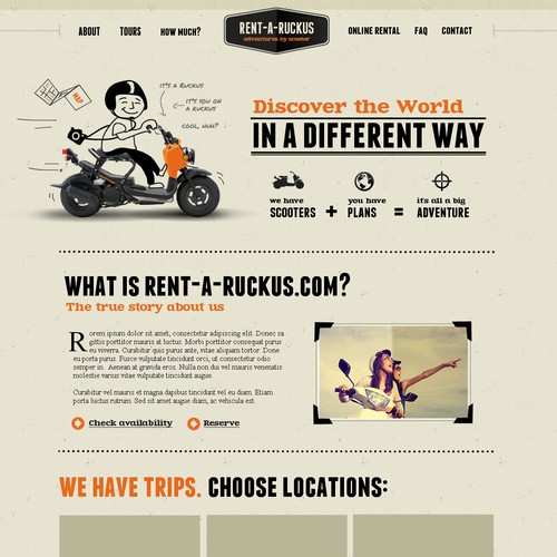 website design for Rentaruckus.com   (Scooter rental business)