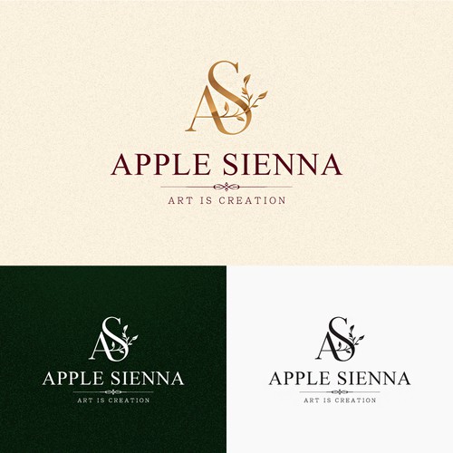 Elegant Monogram Logo for Apple Sienna Art Brand