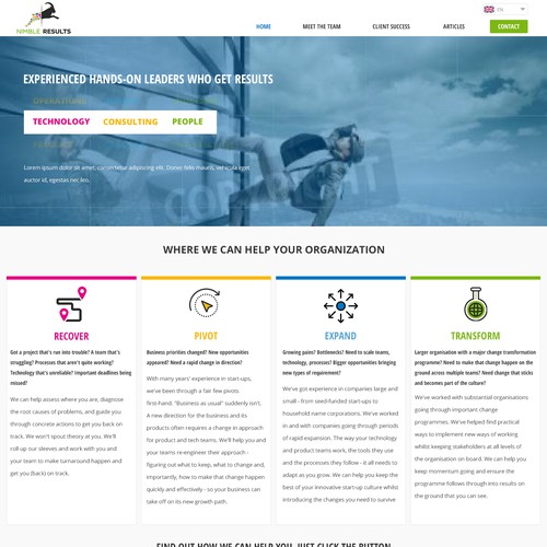 Clean and Different website for a Technology Management Company