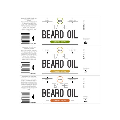 Bottle Label for Quality Beard Oil