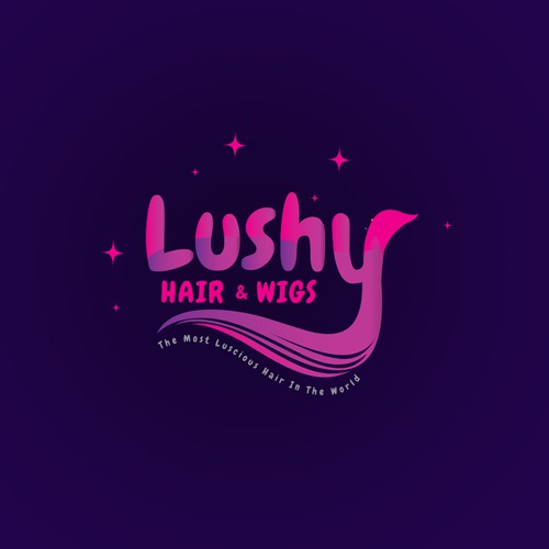 Feminine Logo Design for Lushy Hair & Wigs