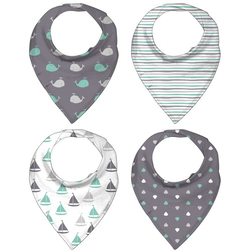 Print designs for baby bandana bibs