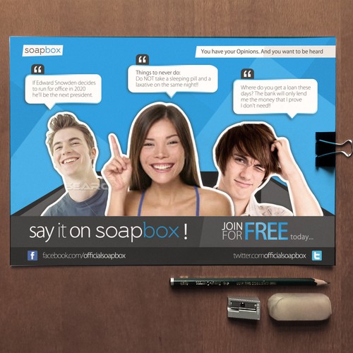 Create the new campaign Leaflet for Soapbox, a new Social Media site