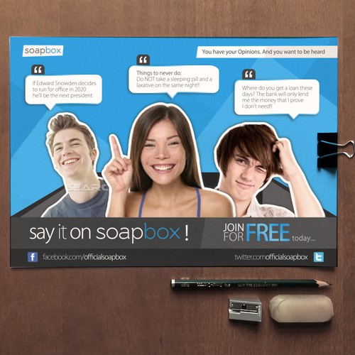 Create the new campaign Leaflet for Soapbox, a new Social Media site