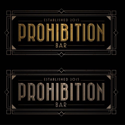 Logo with shades of prohibition / deco.