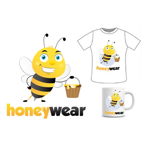 Erstellt eine coole Biene für einen trendy Onlinehandel als Bestandteil des Brandings