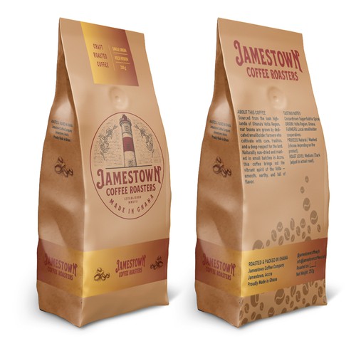 Revised label design for an established coffee company in Ghana