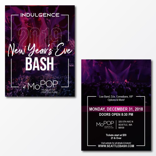 Indulgence New Year's Eve Bash Flyer