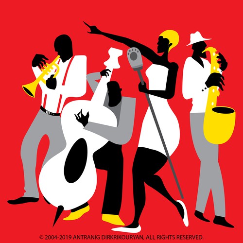 Abstract Jazz Band (Vector Art)