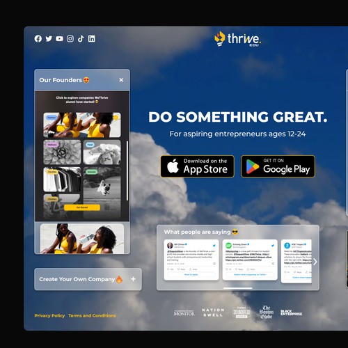 Thrive landing page