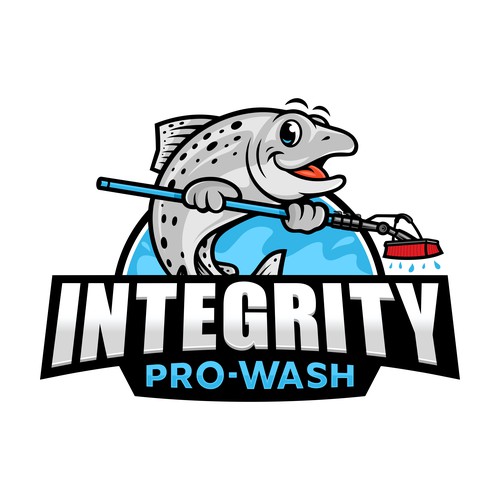 Logo Mascot for Exterior cleaning and pressure washing business - Integrity Pro Washy