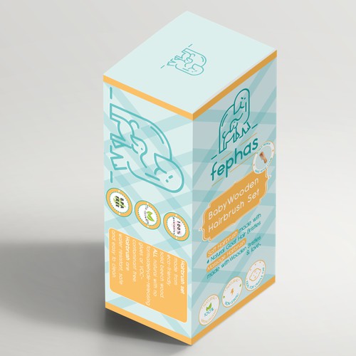 Baby Wooden Hairbrush Package Design 