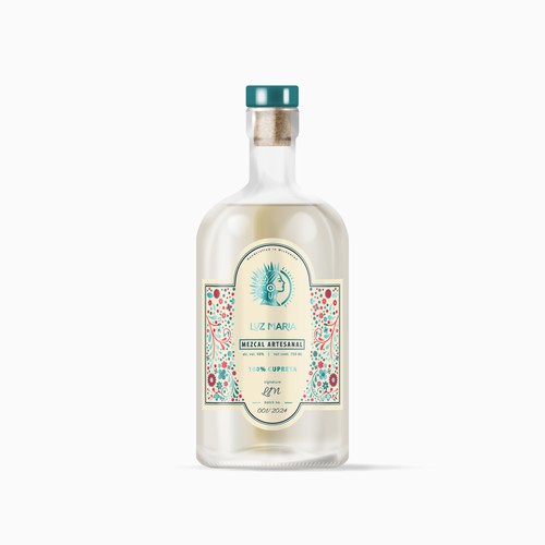 Bottle label design for "Luz Maria - Mezcal""