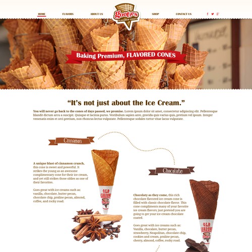 Landing Page Design for Gooties Cones