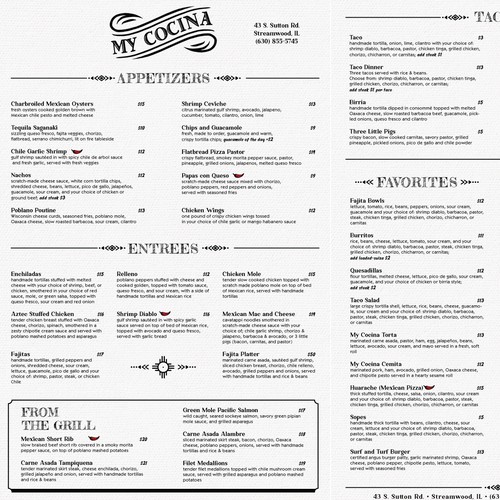 Menu design