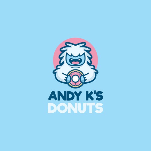Funny yeti for donut company