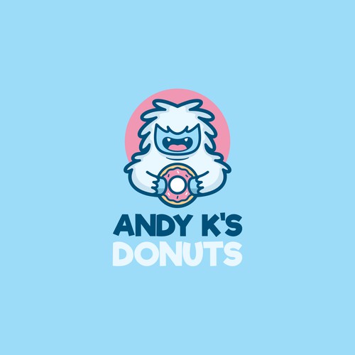 Funny yeti for donut company